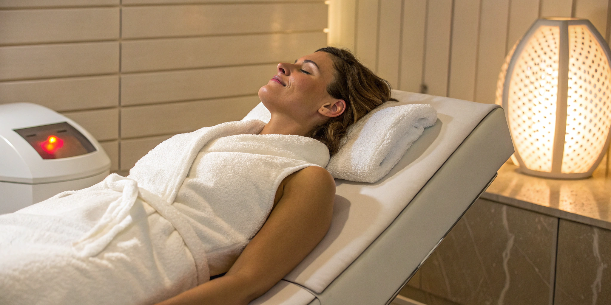 Woman receiving a laser lipo treatment for targeted fat reduction.