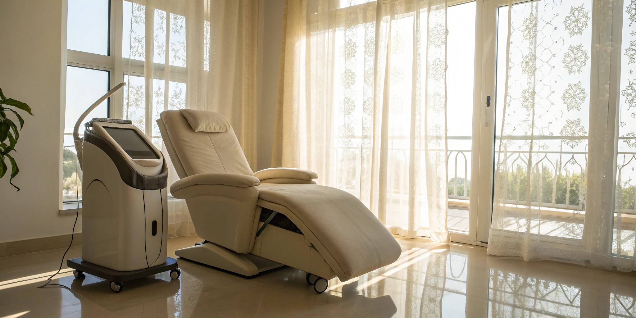 A clean, modern treatment room for laser hair removal in Dearborn.