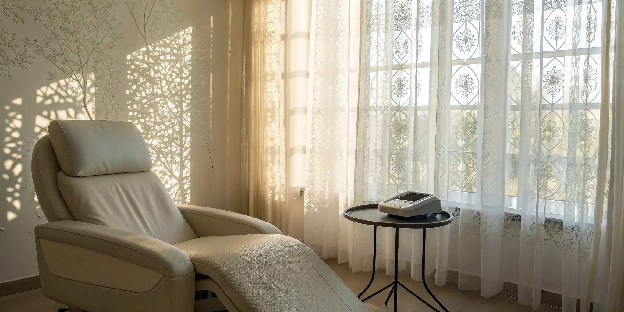 A professional laser hair removal room at a clinic in Greenville, SC.