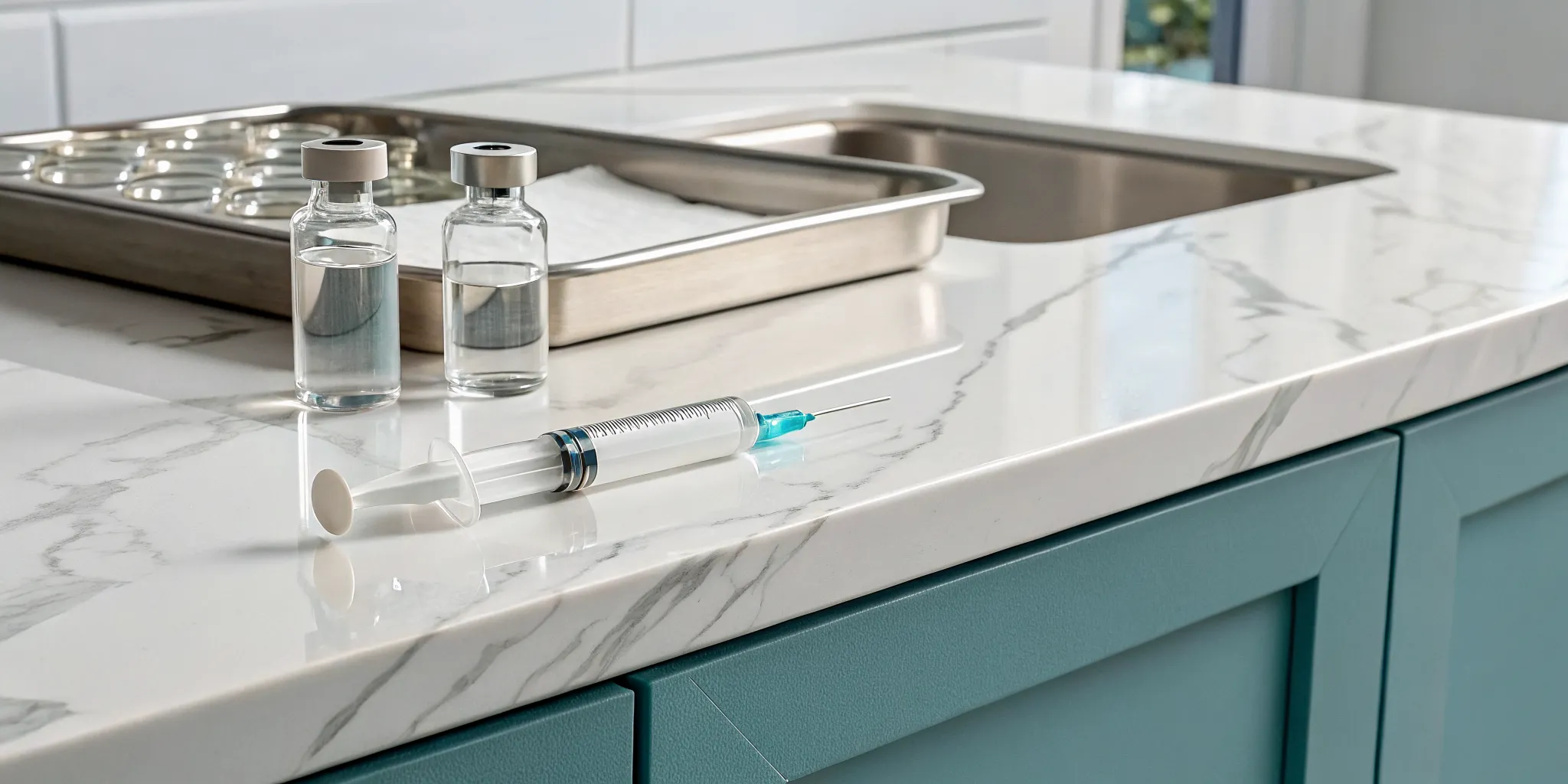 Vials of dermal fillers and a syringe, key components in treatment pricing.