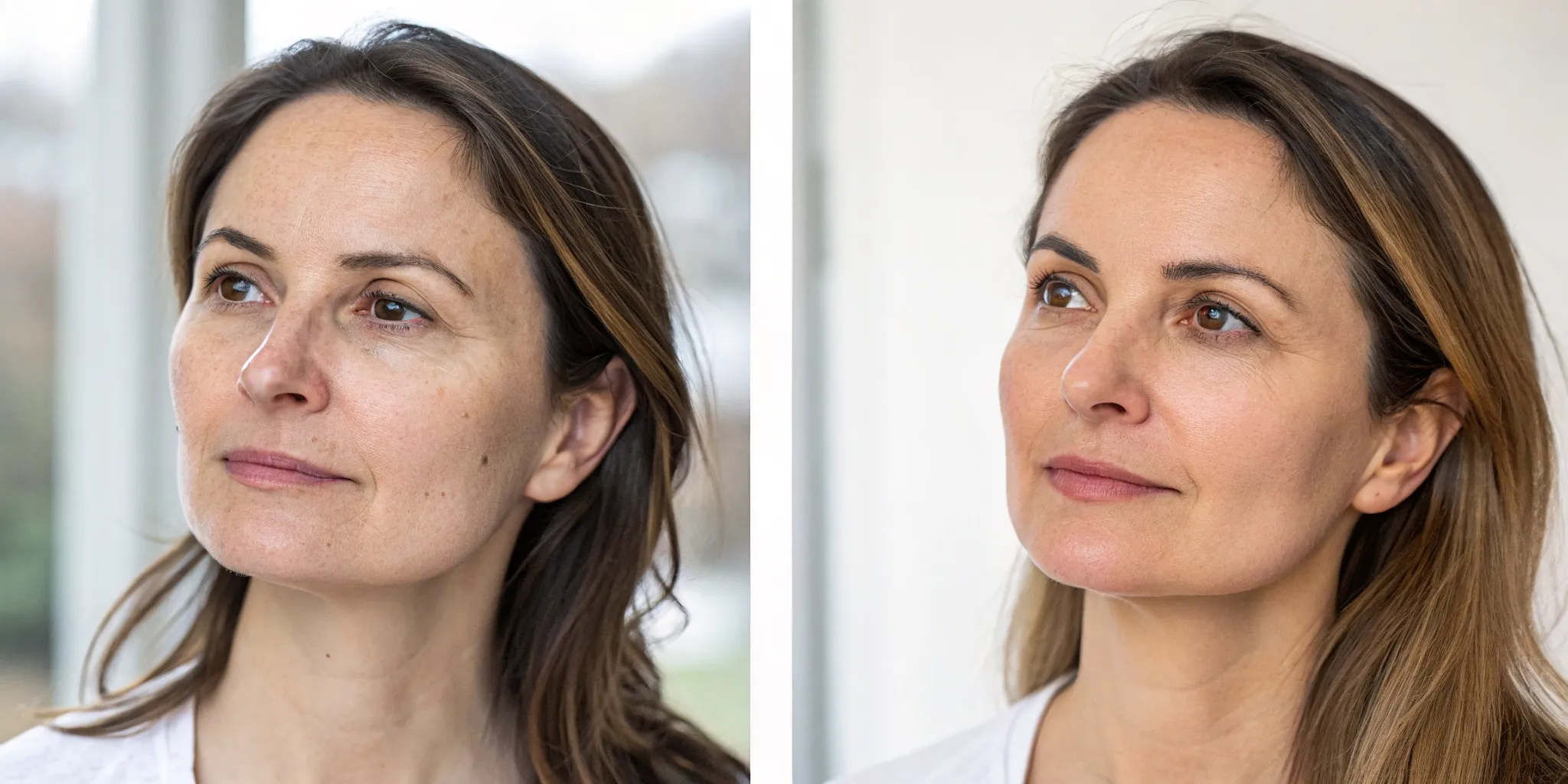 Venus Legacy before and after results showing a reduction in facial wrinkles and tighter skin.