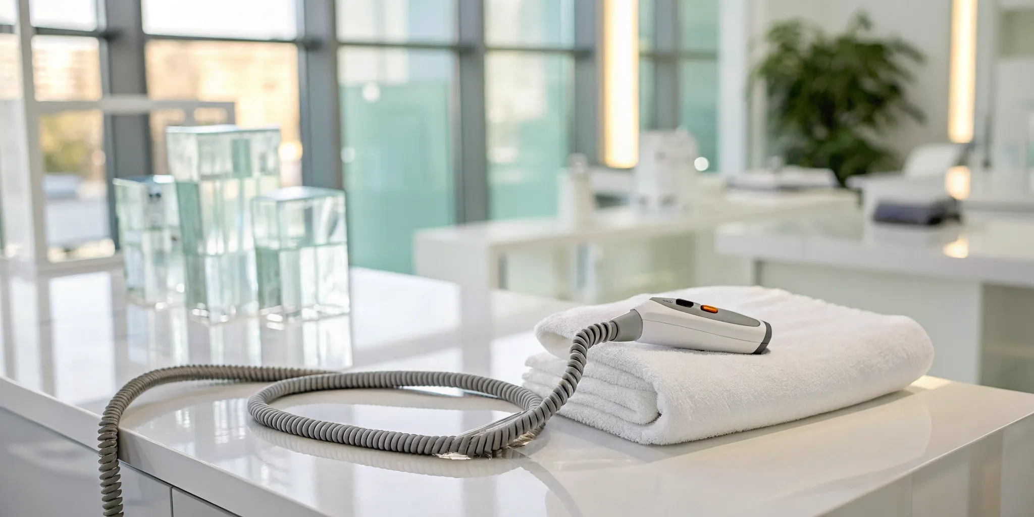 A Laser Genesis laser device in a clinic, with a breakdown of the treatment cost.