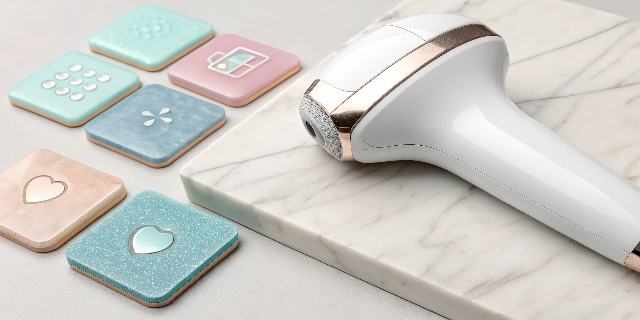 A professional laser hair removal device alongside payment plan options.